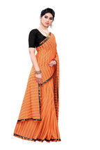 Vamika Orange Malai Silk Printed Saree (Zigzag Orange)