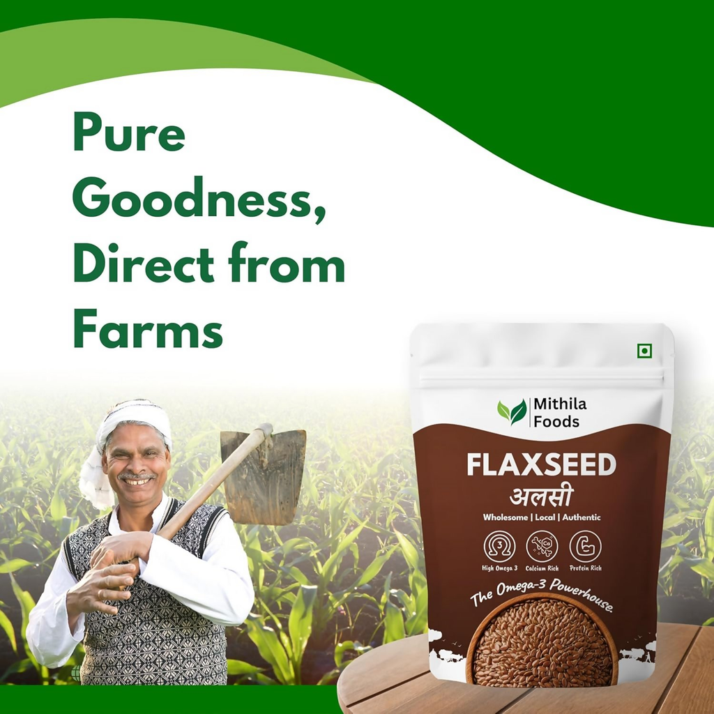 Mithila Foods Premium Flax Seeds Alsi Beej For Weight Loss, Hair Growth & Skin Care - Distacart