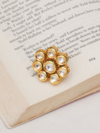 Kundan Flower Ring (gold) - Ruby Raang