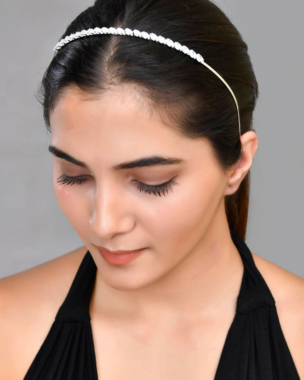 VOJ Silver Plated AD Studded Hairband