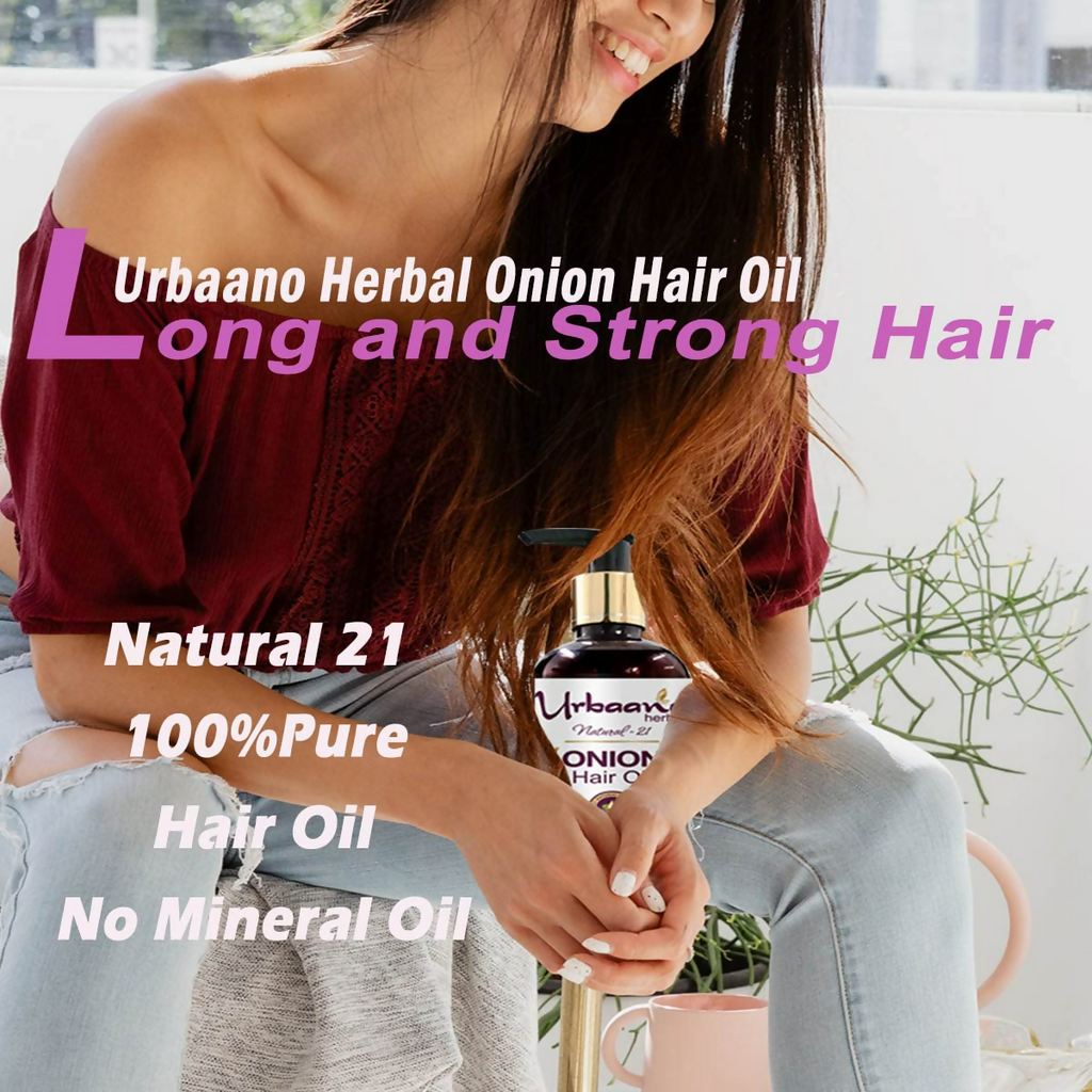 Urbaano Herbal Natural 21 Onion Hair Oil & Fermented Rice Extract Rich Shampoo