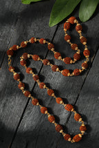 Mominos Fashion Joharkamal Gold-Plated Statement Rudraksha Mala Long Necklace (Golden) - Distacart