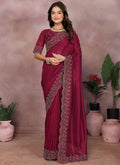 Vellora Maroon Lycra Swarovski Stone Work Designer Saree - Distacart