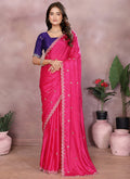 Vellora Rani Chinon Embroidery & Hand Moti Work Saree - Distacart