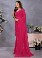 Vellora Rani Georgette Embroidery Zari Work Saree - Distacart