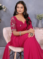Vellora Rani Georgette Embroidery Zari Work Saree - Distacart