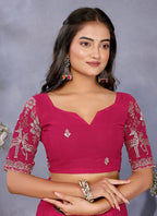 Vellora Rani Georgette Embroidery Zari Work Saree - Distacart