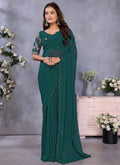 Vellora Rama Green Georgette Embroidery Zari Work Saree - Distacart
