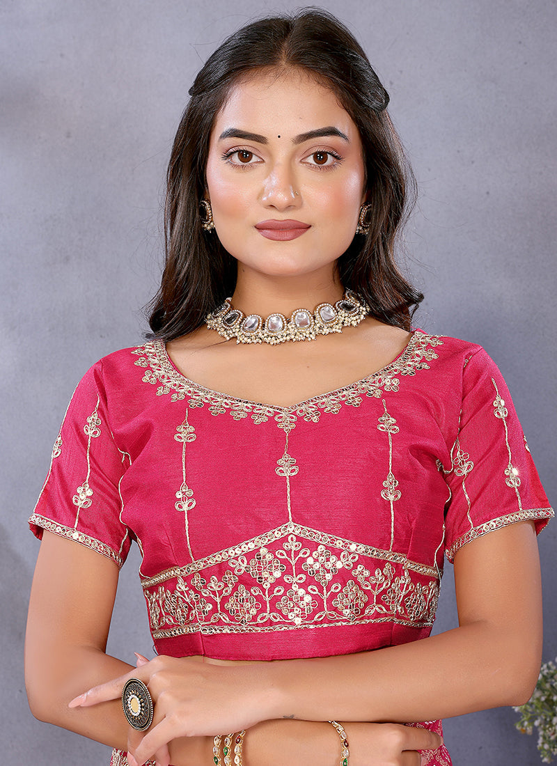 Vellora Red Vichitra Silk Foil Embroidery Codding Work Saree - Distacart