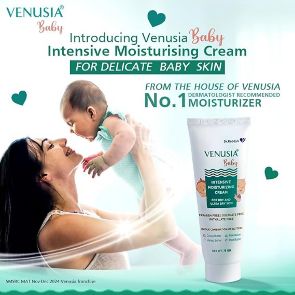 Dr. Reddy's Venusia Baby Intensive Moisturizing Cream | For Dry & Ultra-Dry Skin | Paraben & Sulphate-Free
