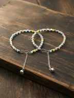 NVR Women Silver Plated Multicolour Artificial Beads Anklet