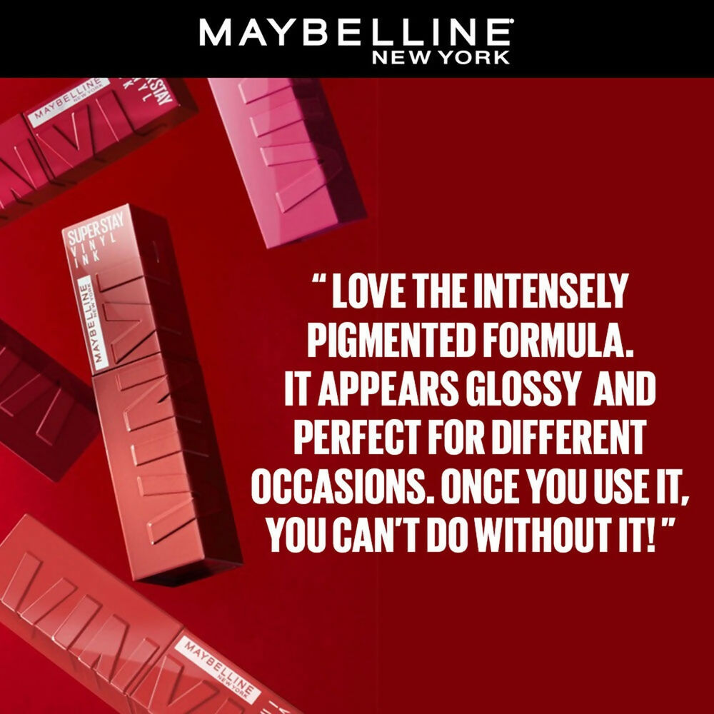 Maybelline New York Super Stay Vinyl Ink Liquid Lipstick, Instant Shine Lasts Up To 16H - 10 Lippy