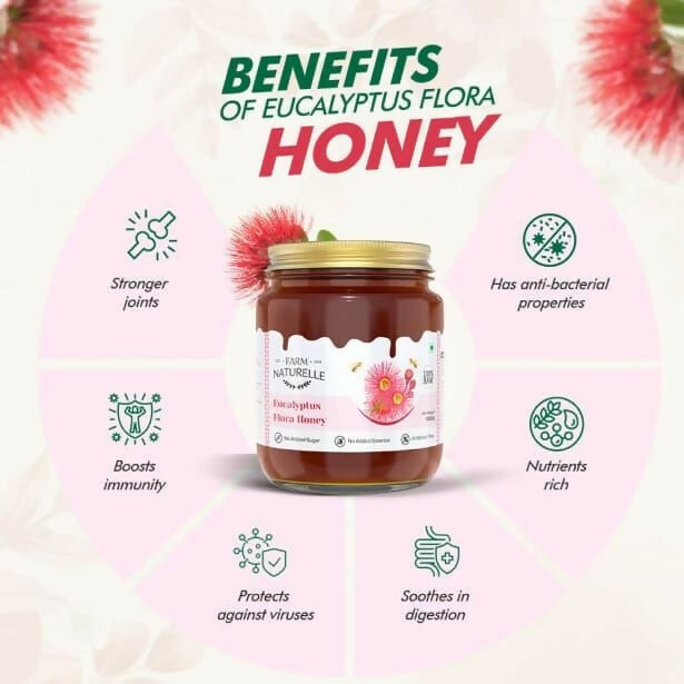 Farm Naturelle Eucalyptus Flower Honey - Raw, Unprocessed Wild Forest Honey