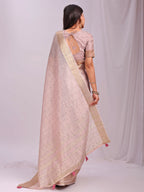 Shree Shyam Fashion Organza Peach Saree - Distacart