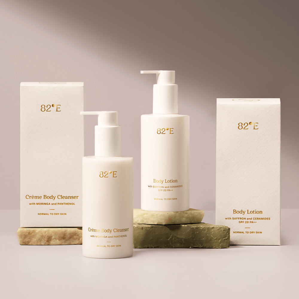82°E Normal to Dry Skin Routine Combo body cleanser and lotion