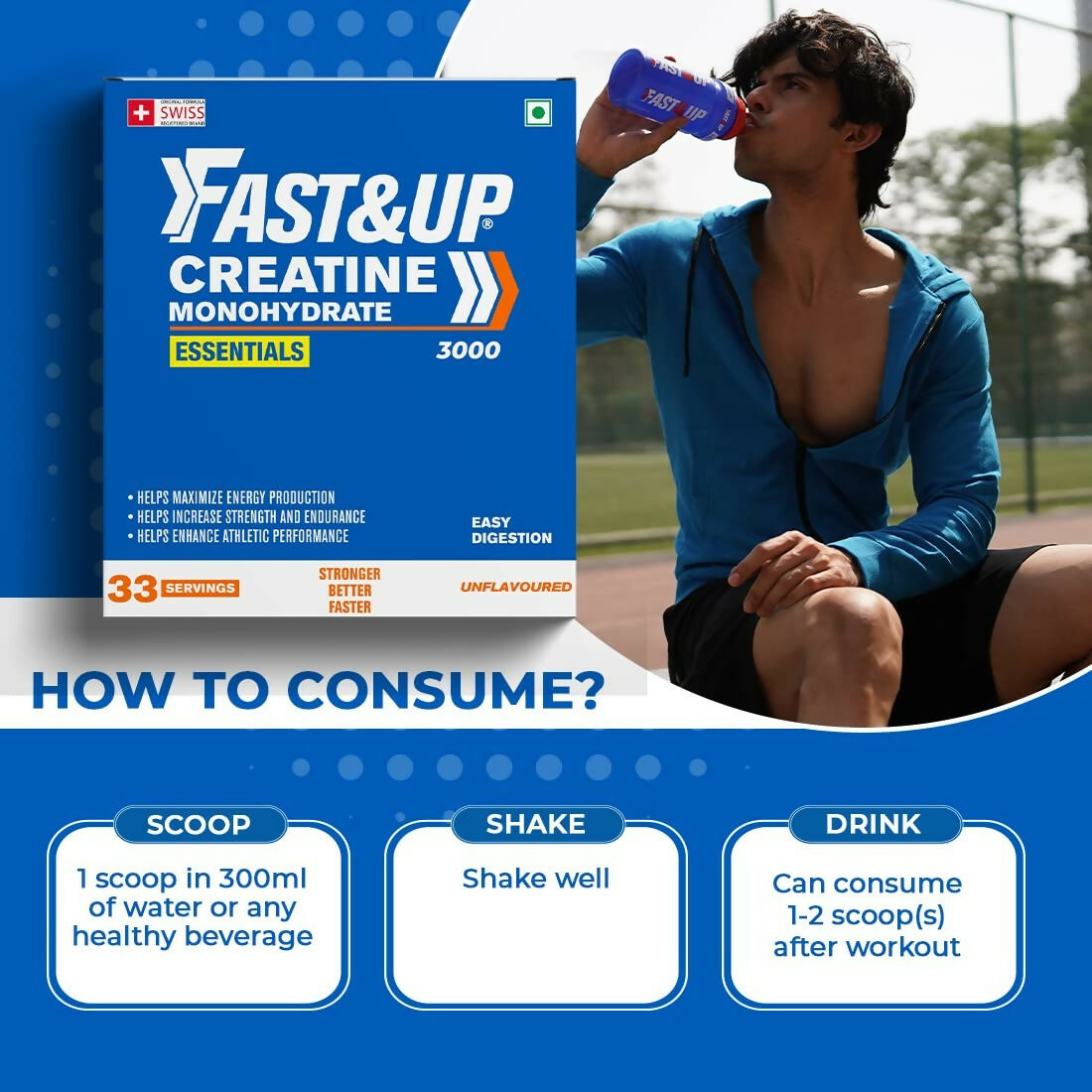 Fast&Up Creatine Monohydrate Helps Sustain Longer Workout - Distacart