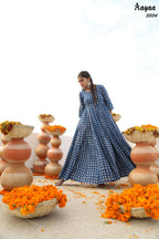 Aayaa Pure Ab Cotton Gown With Heavy Digital Print - Multi Color