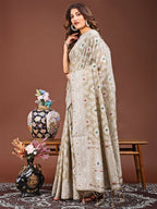 Shree Shyam Fashion Pankhuri Brown Linen Cotton Saree