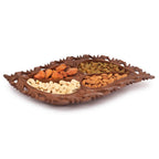 Nizalia Carved Chinar Leaf Handmade Walnut Wood Serving Bowl - Limited Time Offer