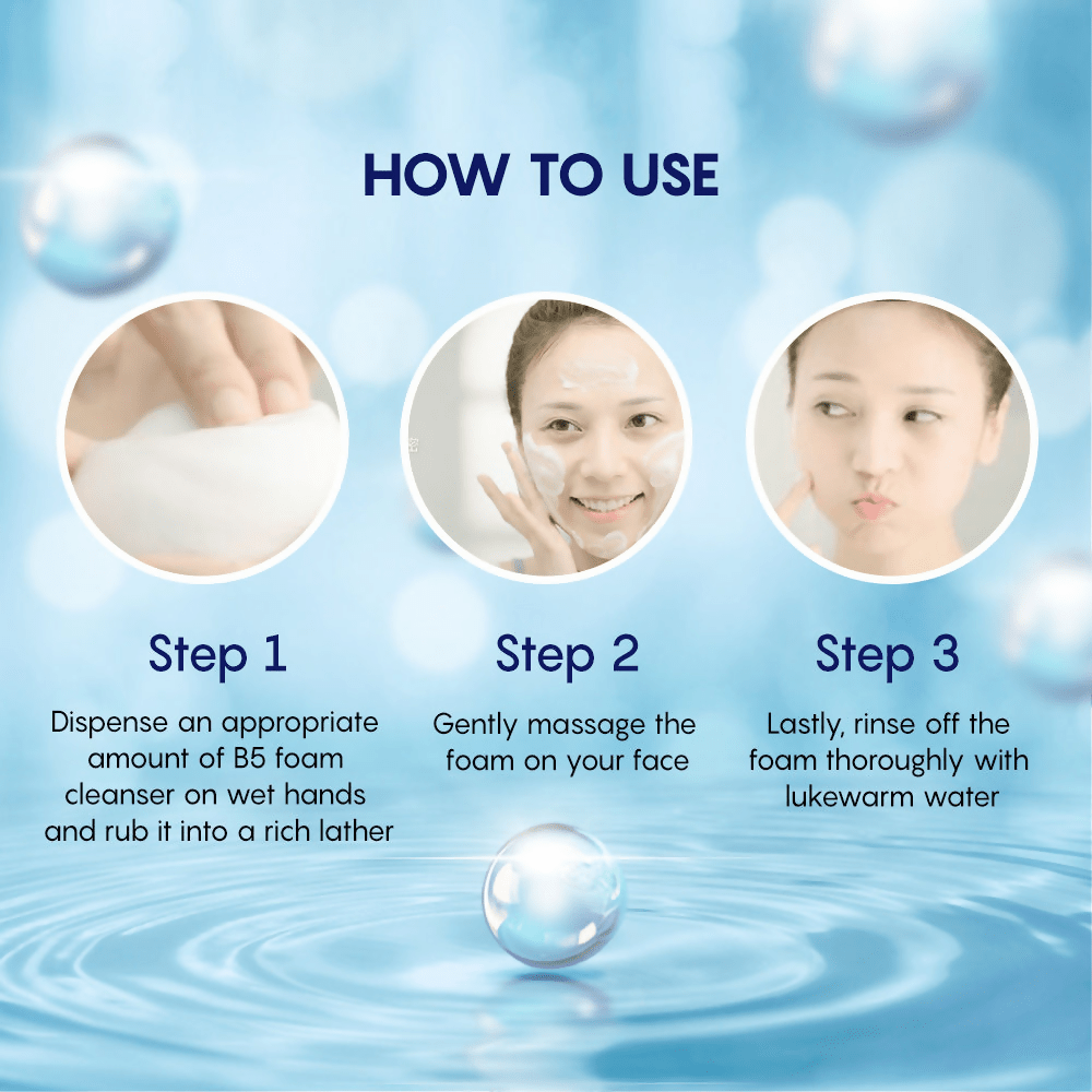 AHC Premium EX Hydra B5 Soothing Foam Face Cleanser - Korean skincare