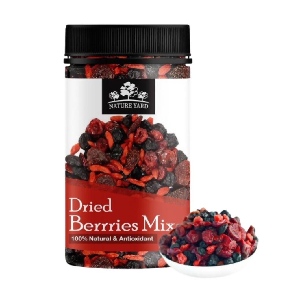 Nature Yard Berries mix without sugar - Mix of Dried Cranberry, Blueberry, Goji berry & Strawberry Dry fruits - Distacart