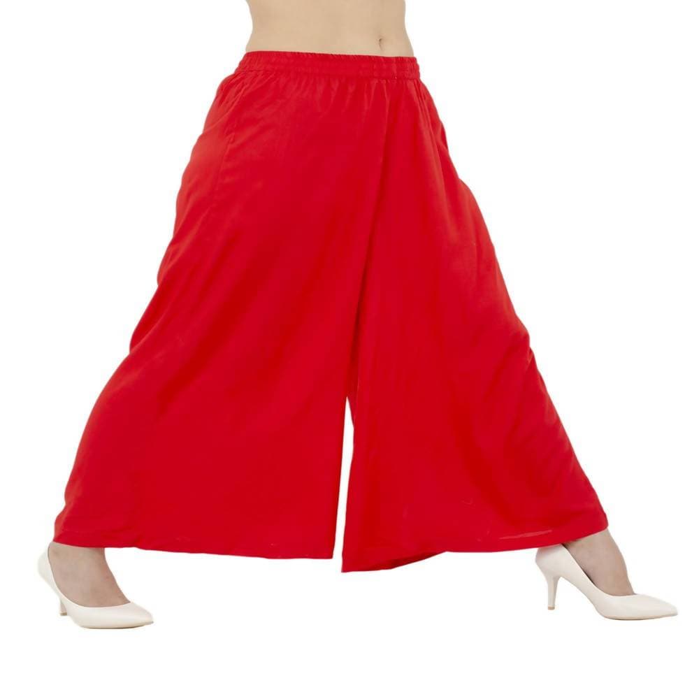 Lagi Women's Red Solid Palazzo (PLZ03B)