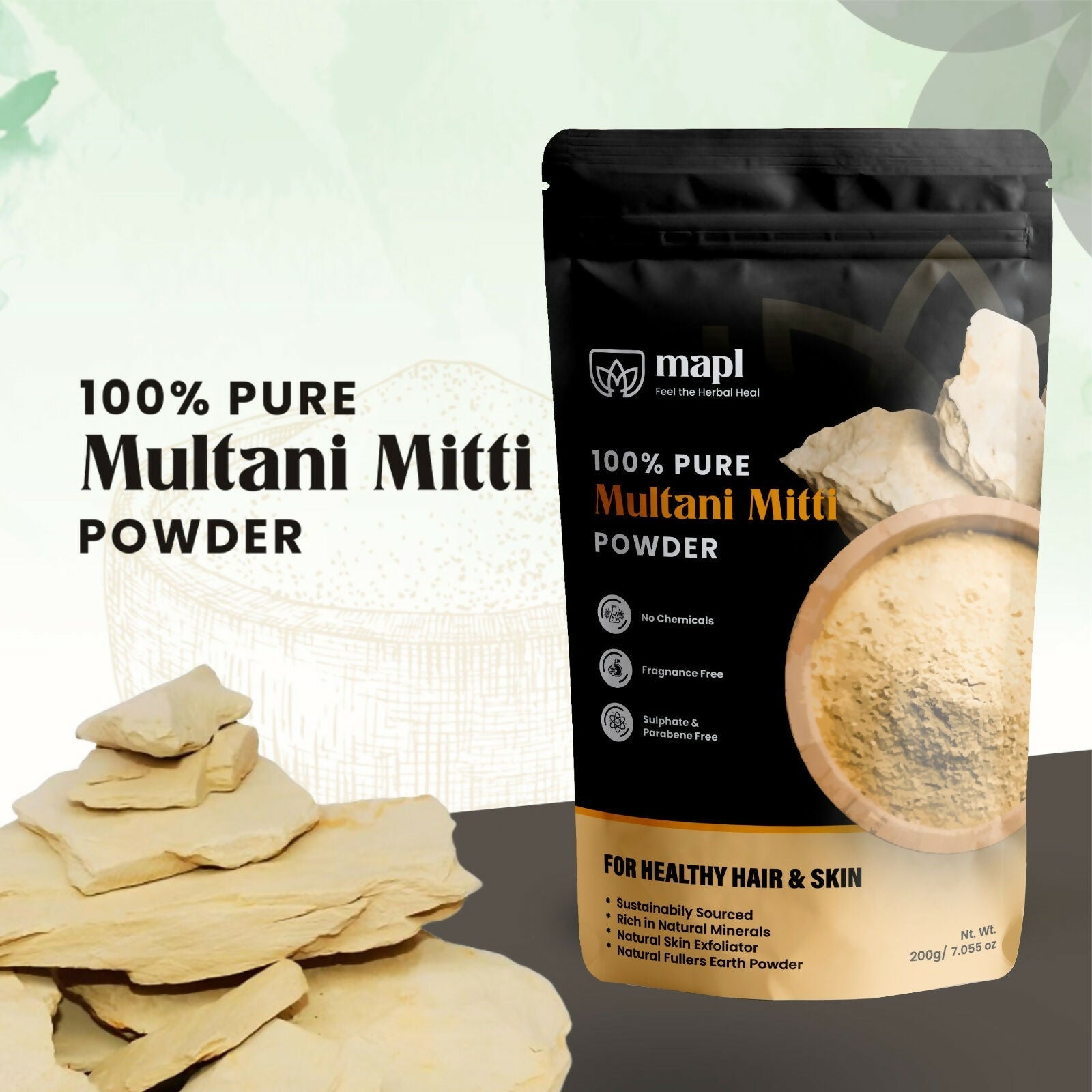 MAPL Multani Mitti Natural Fullers Earth Powder - Distacart