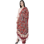 A R Silk Modal Kalamkari Print Fancy Dupatta Color Mehroon Dupatta or Chunni
