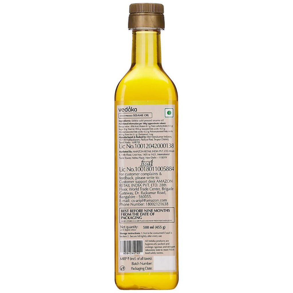 Vedaka Cold Pressed Sesame Oil - Distacart