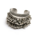 Mominos Fashion Kamal Johar Oxidised Silver-Plated Ghungroo Handcraft Cuff Bracelet