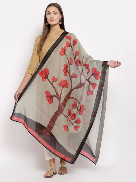 Myshka Women's Multi Cotton Print Casual Dupatta