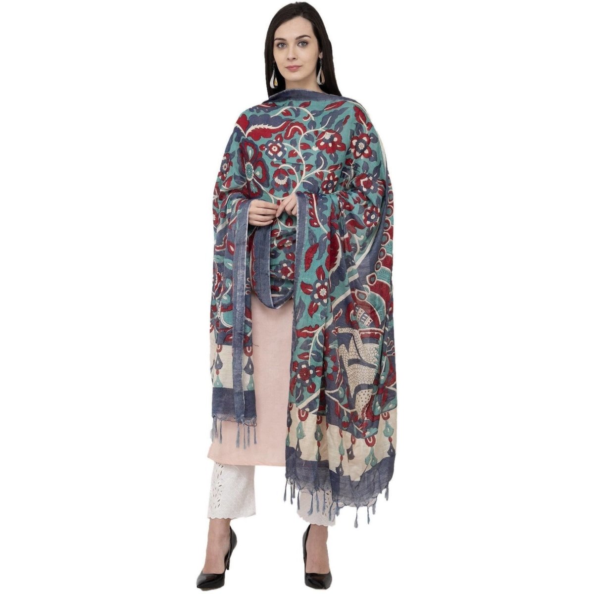 A R Silk Modal Kalamkari Print Fancy Dupatta Color Multi Print Dupatta or Chunni