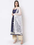 Myshka Blue Color Silk blend Embroidered Kurta With Dupatta Set