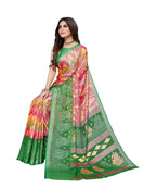 Vamika Pink Chiffon Brasso Bollywood Style Woven Saree (KARUNA GREEN) - Distacart