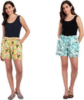 Alvano Printed Blue, Yellow Boxer Shorts, Night Shorts, Regular Shorts, Bermuda Shorts