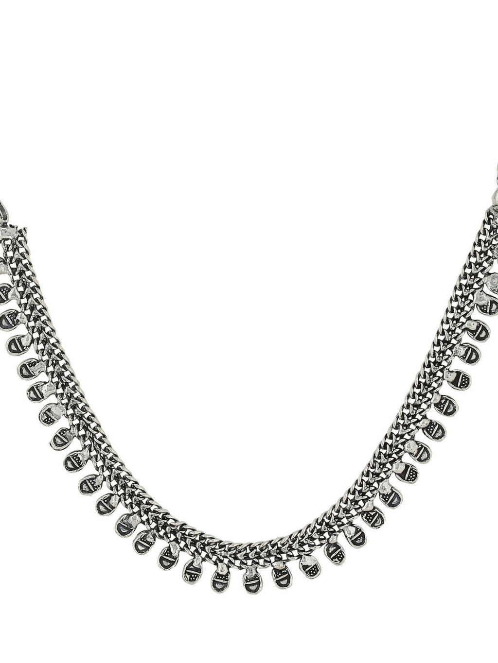 NVR Women Silver-Plated Oxidised Necklace