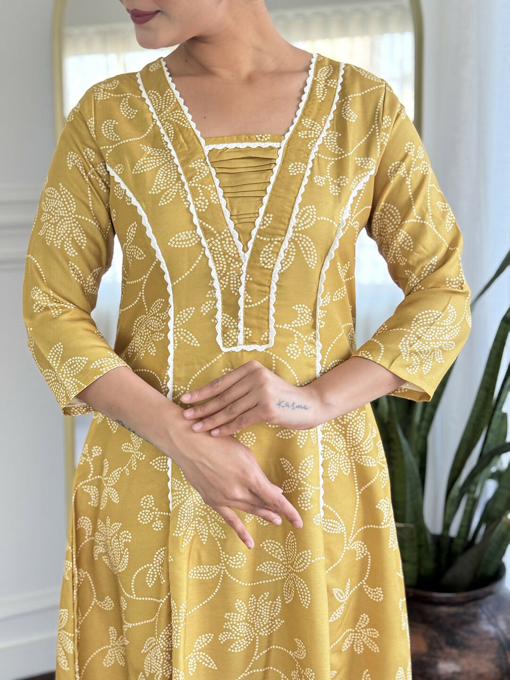 The52 Women's Beautiful Rayon Fabric Printed Work A-Line Kurta Pant and Dupatta Set - Distacart