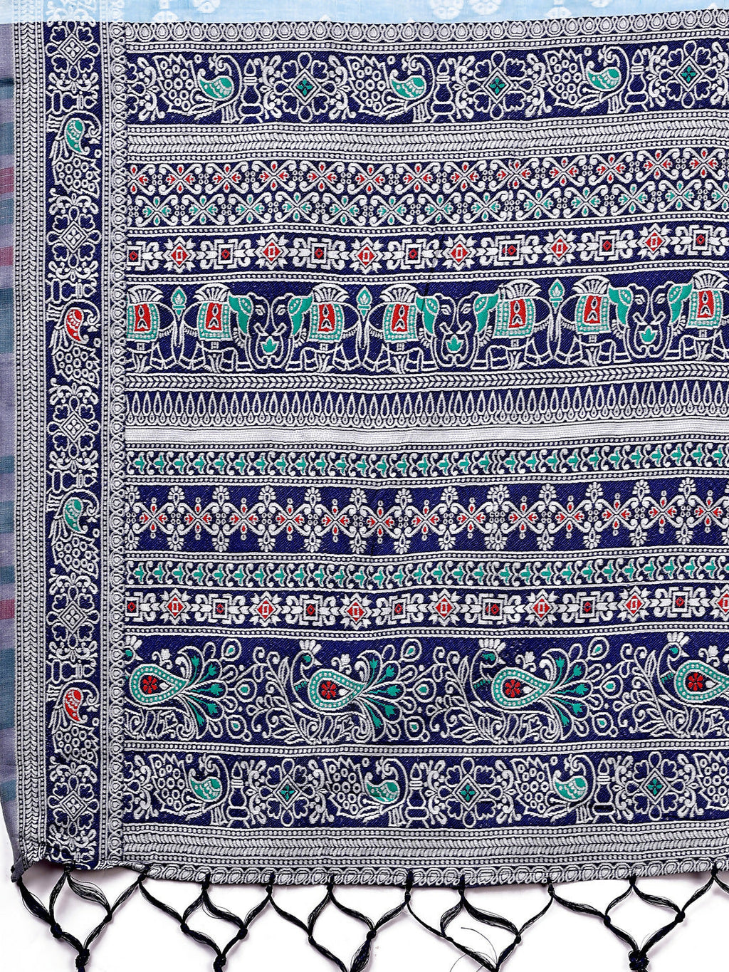 Shree Shyam Fashion Anaya Sky Blue Linen Cotton Saree