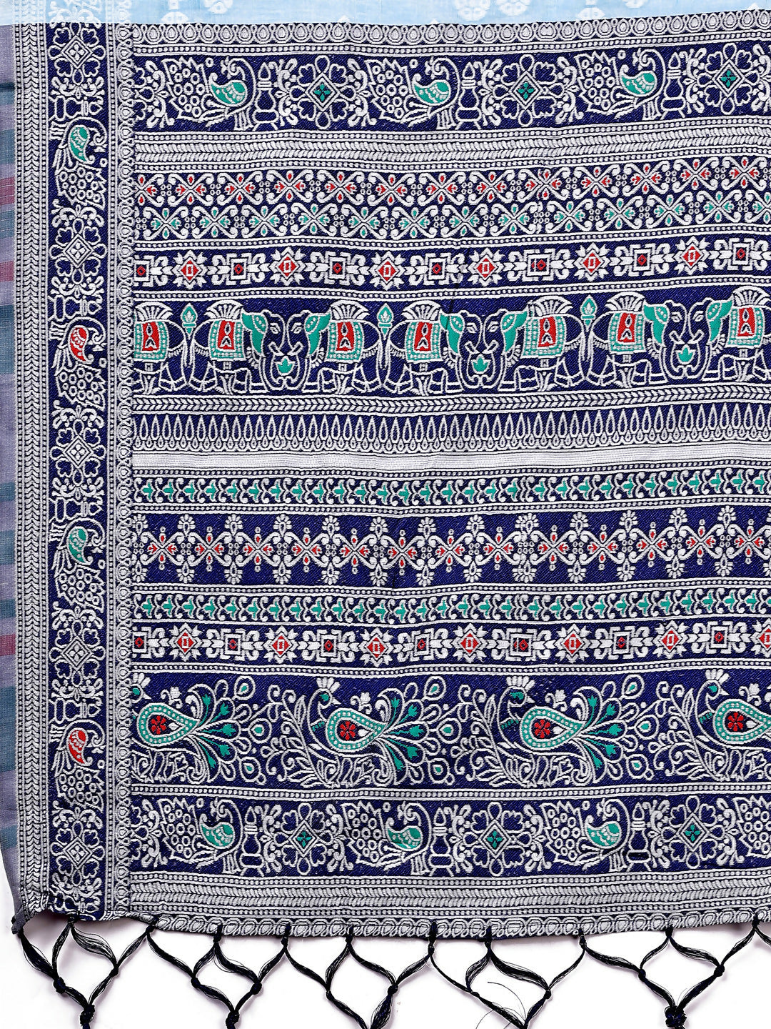 Shree Shyam Fashion Anaya Sky Blue Linen Cotton Saree