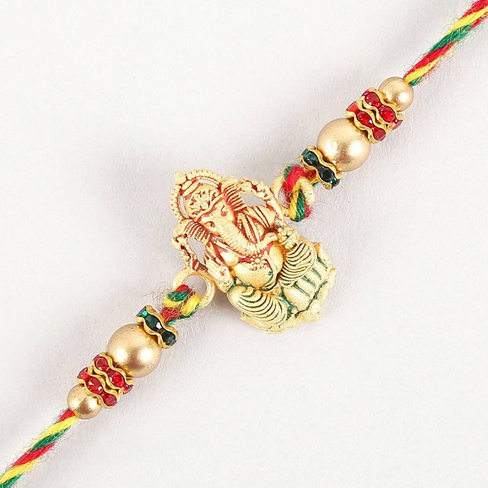 Authentic Design Ganesha Rakhi & Cashew Jar - Distacart
