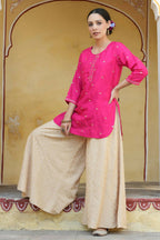 Juniper Women Fuchsia Shantoon Embroidered Straight Tunic