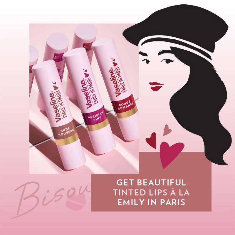 Vaseline Emily In Paris Tinted Lip Balm Stick - Nude Nouveau - Distacart