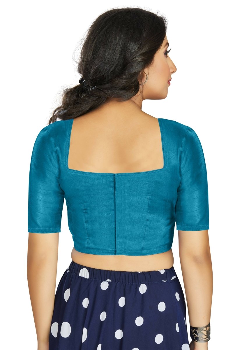 Aastha Fashion Women's Firozi Art Silk Designer Traditional Readymade Blouse