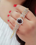 Rhodium-Plated Alloy Stone Studded Designer Bracelets - The Pari - Distacart