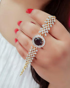 Rhodium-Plated Alloy Stone Studded Designer Bracelets - The Pari - Distacart