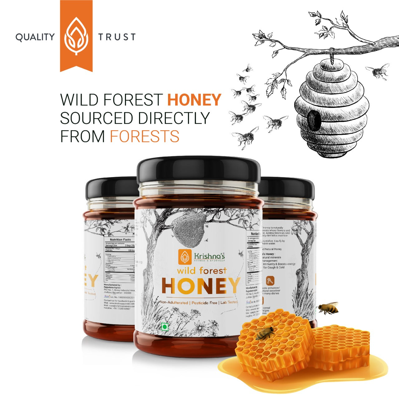 Krishna'S Herbal & Ayurveda Pure Wild Forest Honey - Distacart