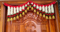 Multicolor Fabric Toran with Bells