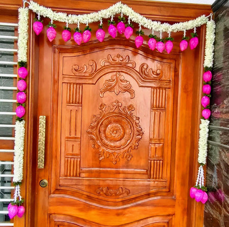 Fabric Toran with Lotus Buds