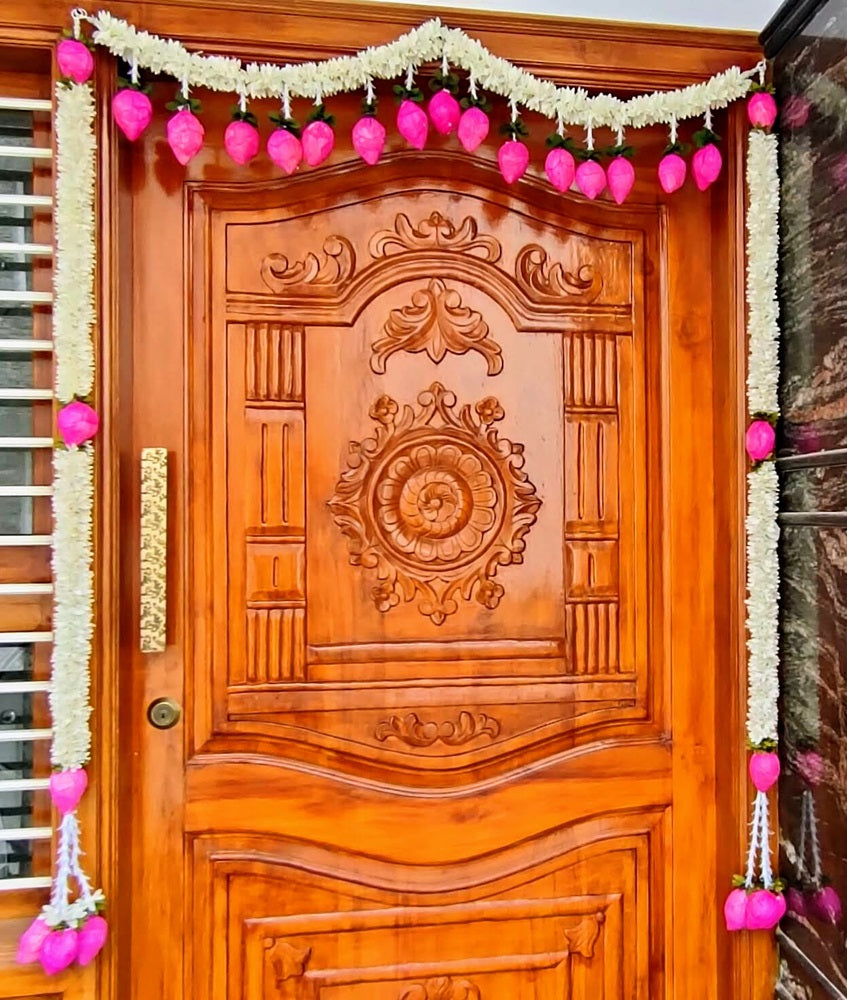 Fabric Toran with Lotus Buds