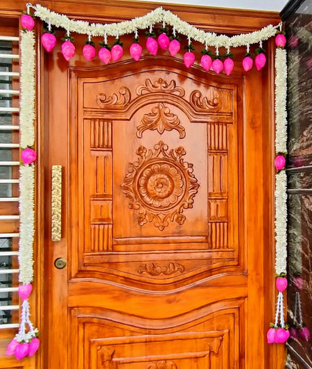 Fabric Toran with Lotus Buds